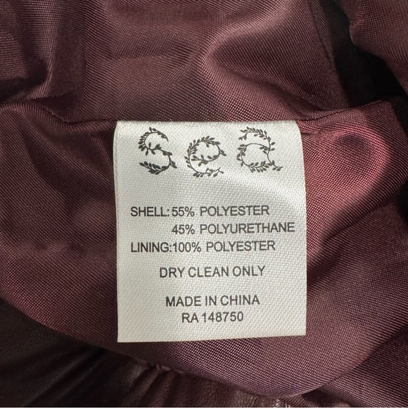 NWT SEA New York Lena High Waist Burgundy Vegan Leather Shorts - Picture 12 of 12